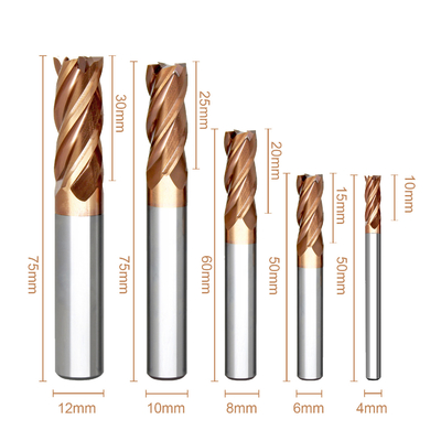 Bon prix HRC55 longue portée d'or Endmill 4 à la fraise en bout de carbure en ligne