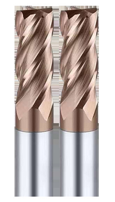 Bon prix HRC55 coupeur carré de fraise en bout de la couleur 4 jambe d'or de cannelure de longue revêtement en bronze de 1/4 pouce en ligne