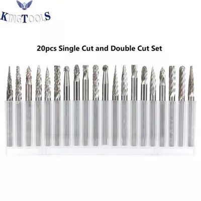 qualité  20PC Double Cut Carbide Burr Set 0.118" (3mm) Shank, Rotary Tool Bits Cutting Burrs usine