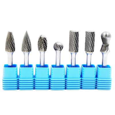 Un bon prix. Ensemble de fraises rotatives en carbure de tungstène à double taille, queue de 6 mm, pour gravure sur métal en ligne