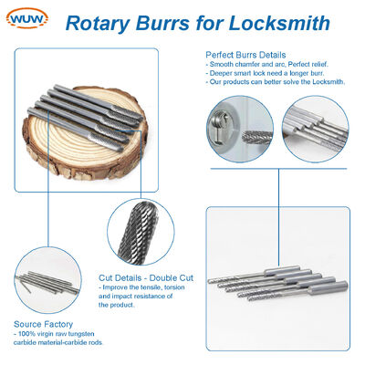 Un bon prix. Fraise rotative en carbure de tungstène de 150 mm de long pour le traitement de trous de serrure profonds avec des fraises à défoncer en carbure extra longues en ligne