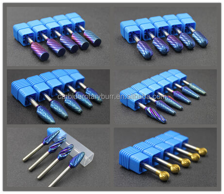 Qualité Kit de broyage au carbure rotatif revêtu de formes multiples 1/4 "Shank pour les outils de broyage à la matrice usine