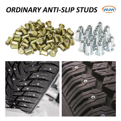 Qualité Pistes de pneus de neige au carbure de tungstène personnalisées avec une longueur totale de 5,7 à 15 mm et un diamètre de 6,5 à 12 mm pour vélos scooters ATV-UTV chariot élévateur auto camion tout-terrain véhicule usine